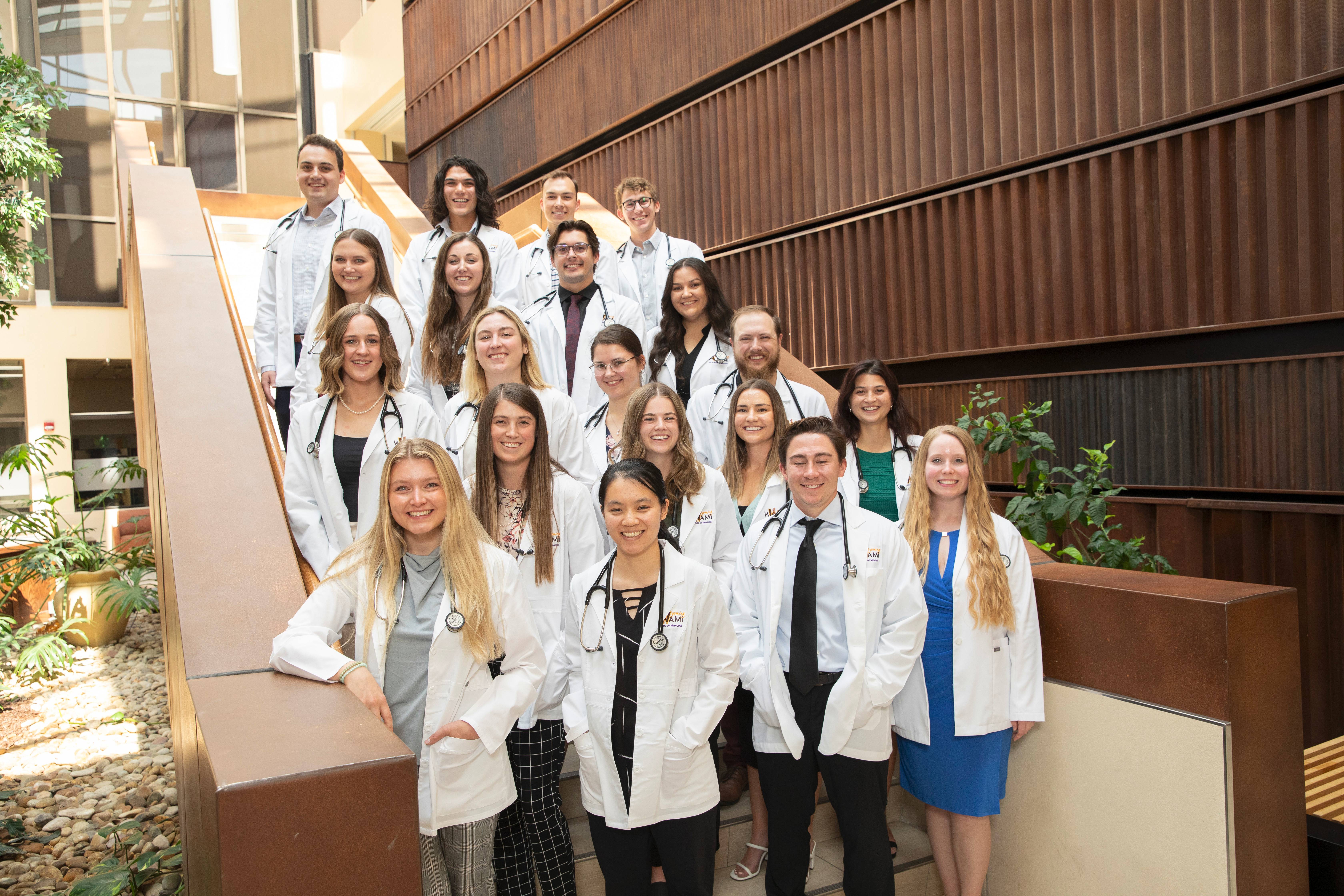 Med students in white coats