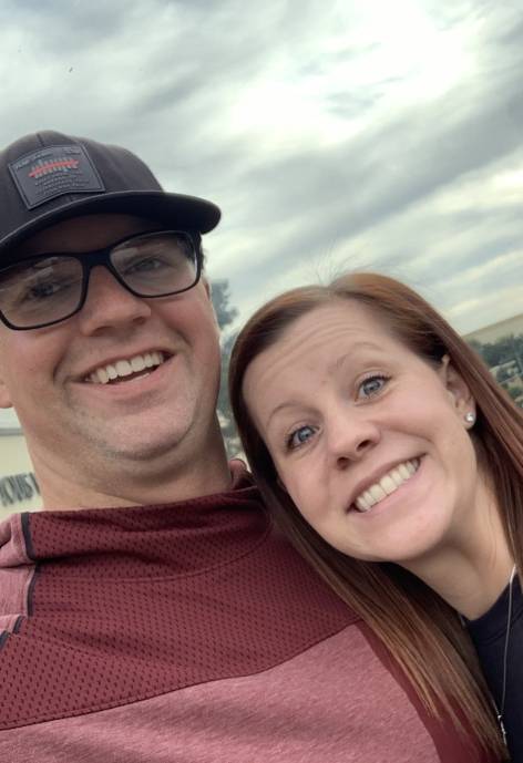A selfie with Brandi and her husband.