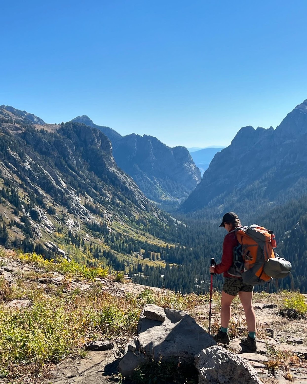 alexis backpacking in the mountains