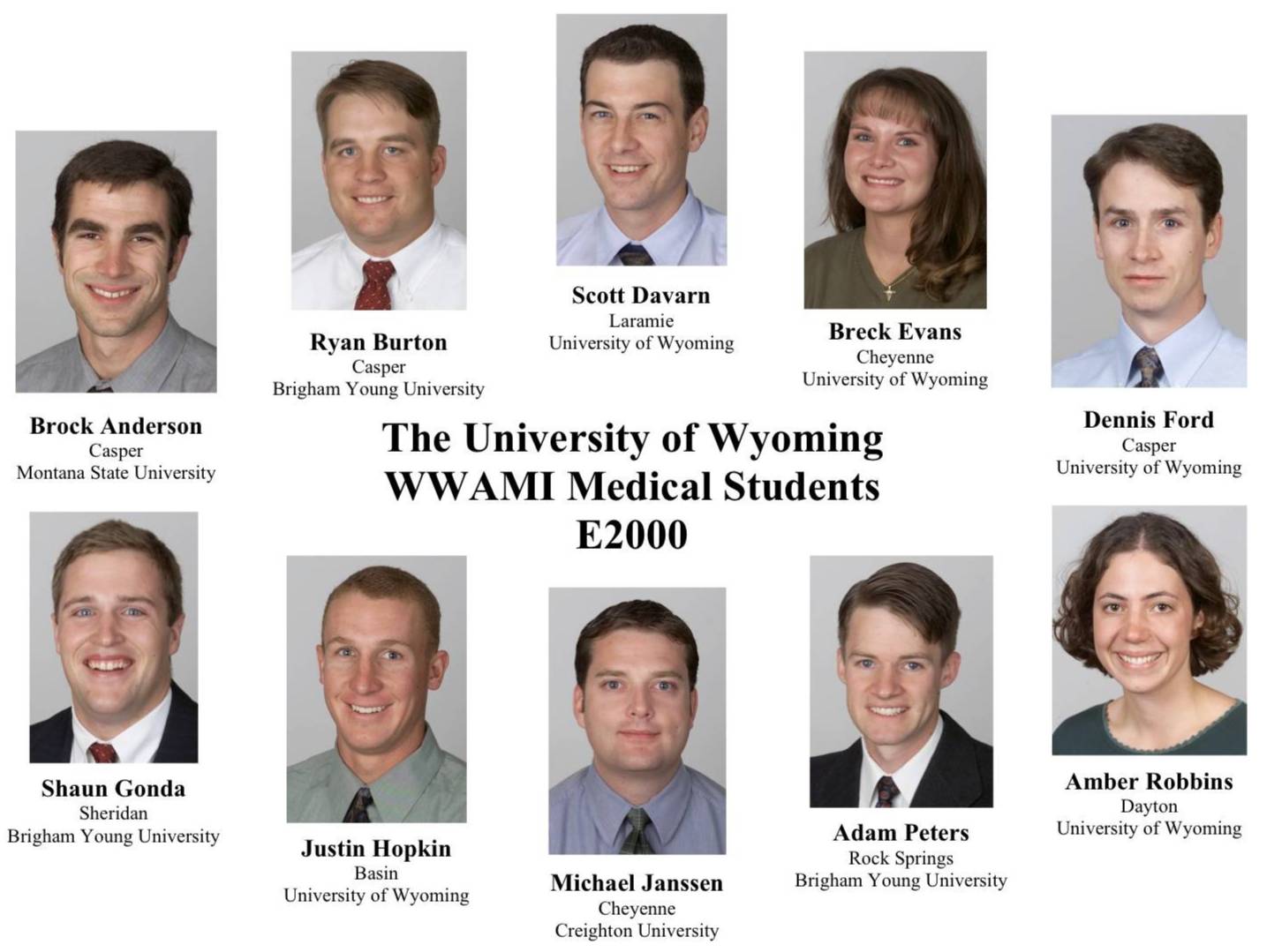 A composite portrait of all the students from the entering year of 2000.