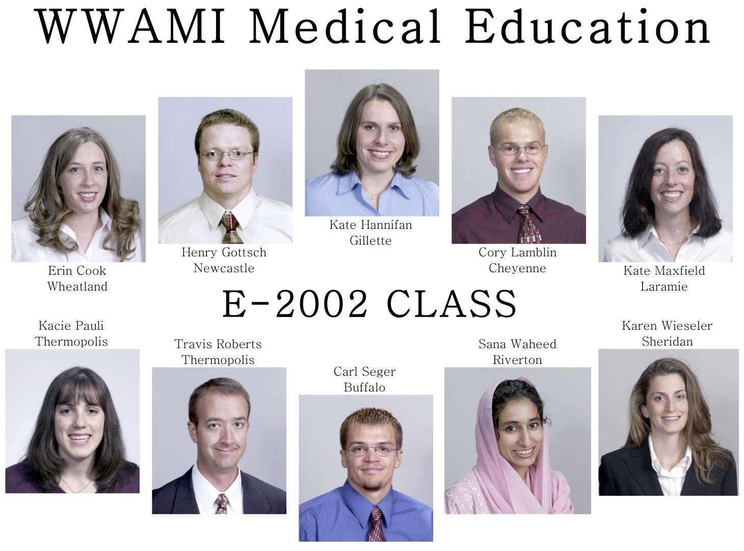 A composite portrait of all the students from the entering year of 2002.