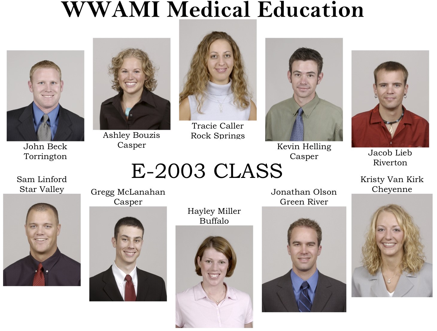 A composite portrait of all the students from the entering year of 2003.