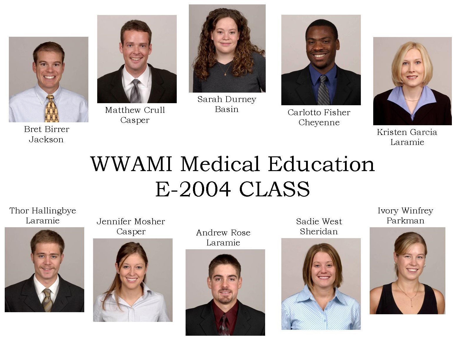 A composite portrait of all the students from the entering year of 2004.