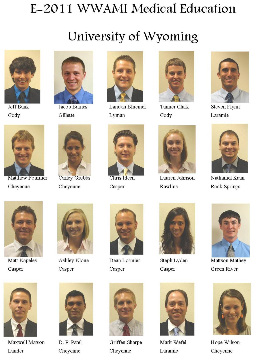 A composite portrait of all the students from the entering year of 2011.