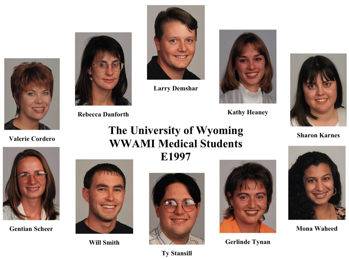 A composite portrait of all the students from the entering year of 1997.