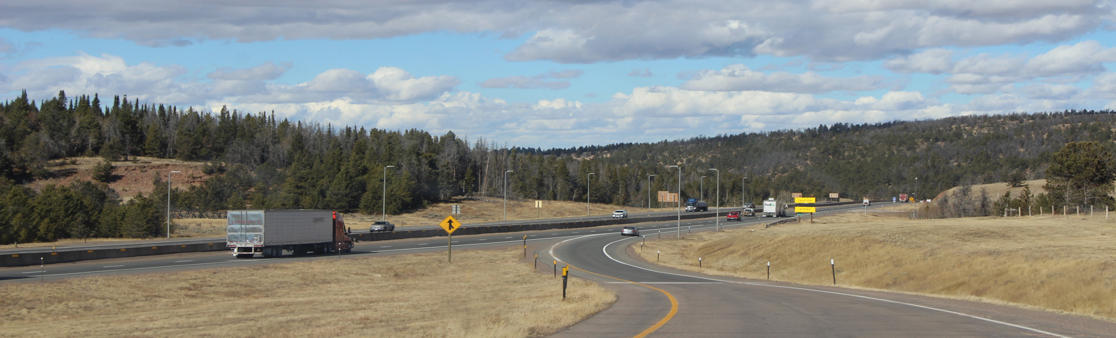 Interstate 80 near the Lincoln monument by Laramie Wyoming