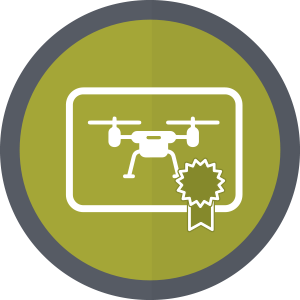 certificate with drone icon