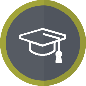 Icon of a graduation cap.