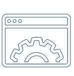 Browser and gears icon