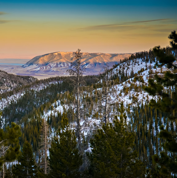 Evening snowshoe hike in the Snowy Range