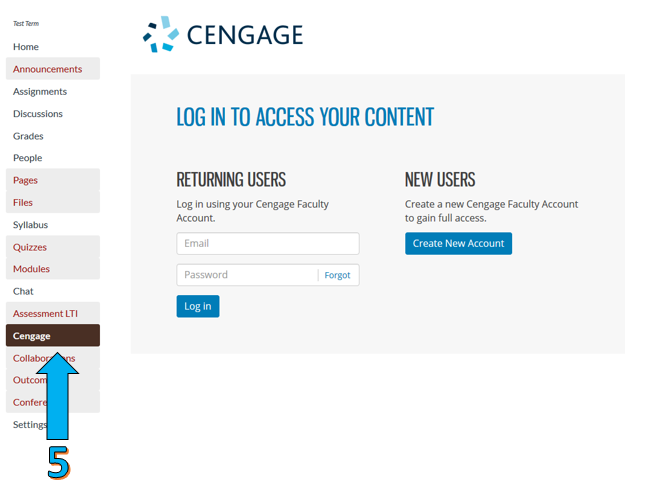 Screenshot of the Cengage tab on WyoCourses.
