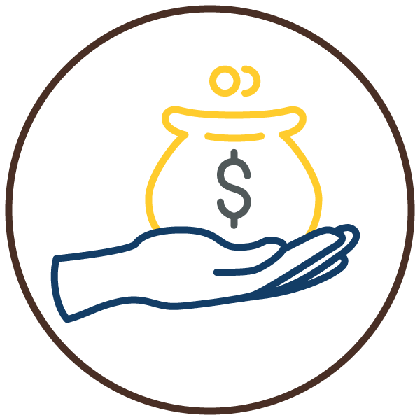 Developmental Research Project Program handing out money icon