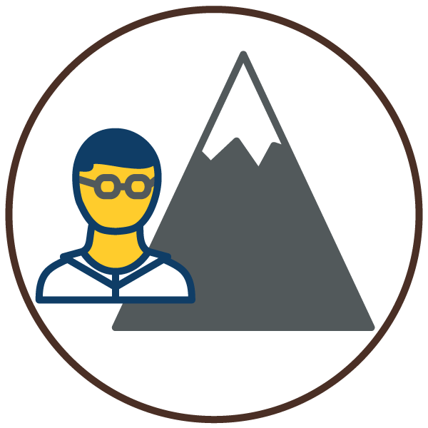 Investigator and mountain icon for Pilot Project Grants - Type 1 (PP-1)