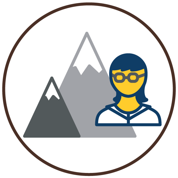 Investigator and mountains icon for Pilot Project Grants - Type 2 (PP-2)