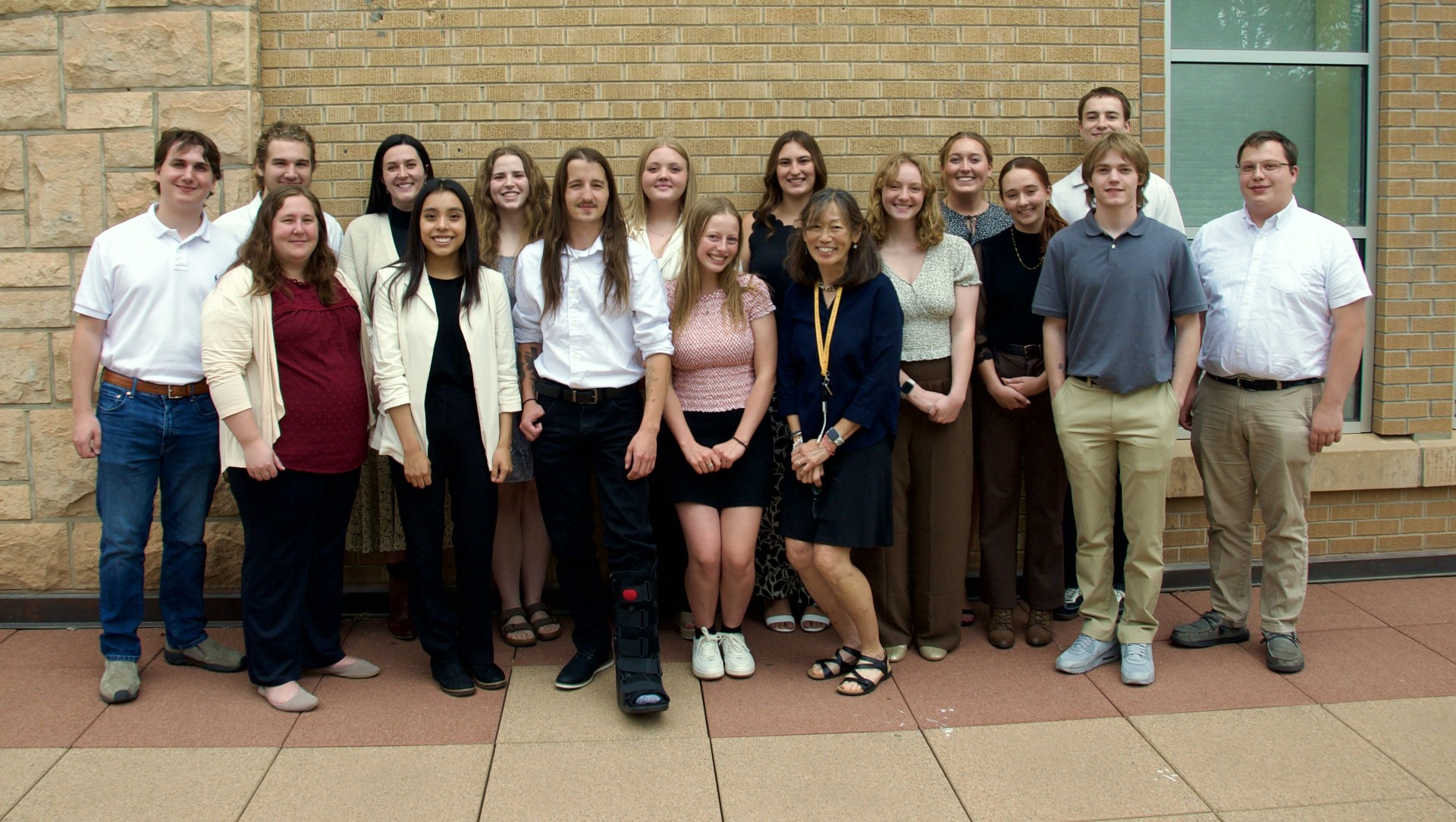 group of students posing