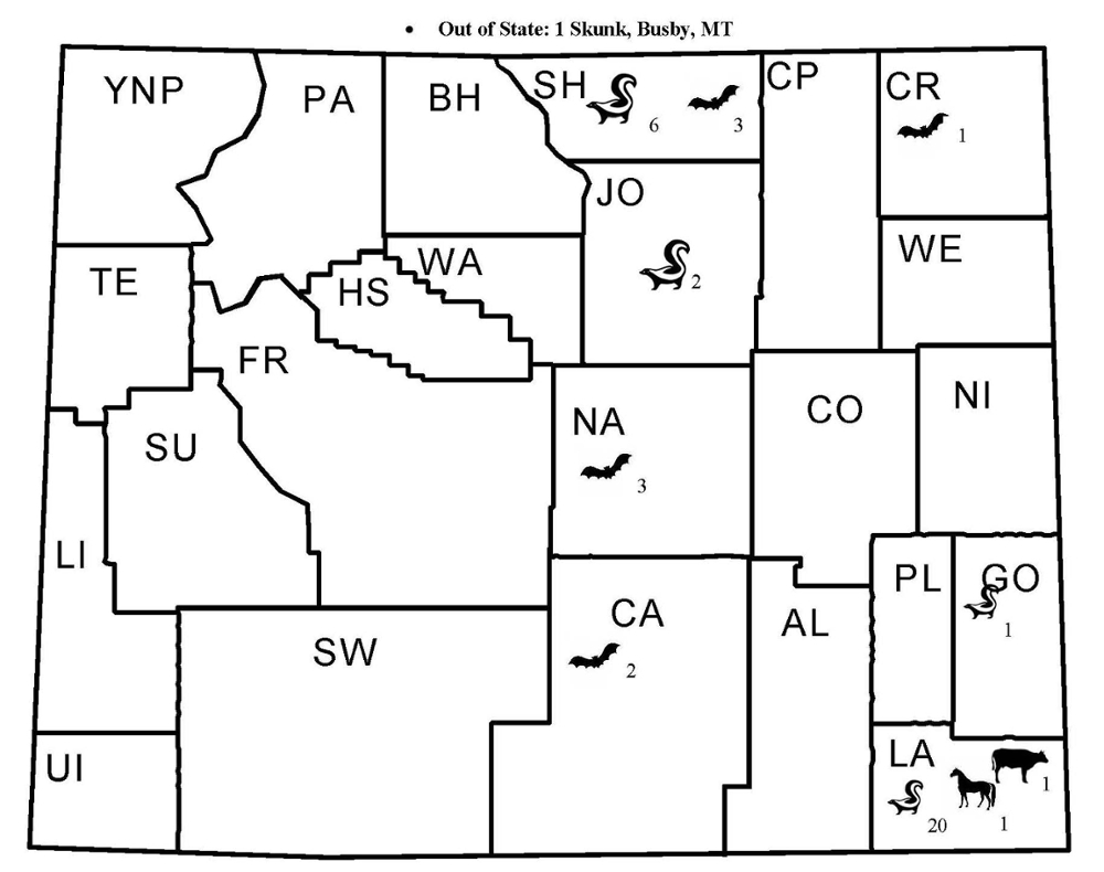 2018 rabies distribution map